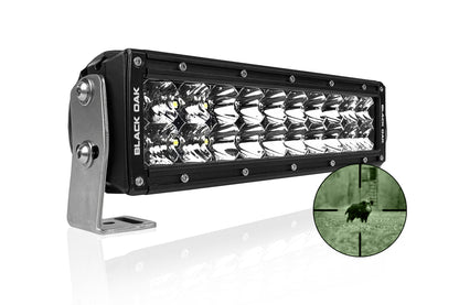 10 Inch 940nm Infrared IR LED Double Row Light Bar - Black Oak LED Pro Series 3.0