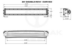 20 Inch Curved Green LED Hog Hunting LED Light Bar - Combo Optics - Black Oak LED Pro Series 3.0