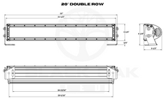 20 Inch Yellow Lens Fog Light in Double Row: Black Oak LED Pro Series 3.0 Dual Row LED Light Bar - Combo Optics (200w)