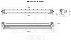 20 Inch Single Row: Black Oak LED Pro Series 3.0 LED Light Bar - Spot, Flood, or Combo Beam Pattern (60w/100w)