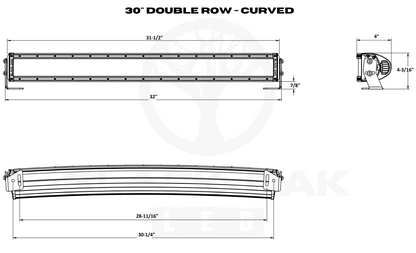 30 Inch Curved Red LED Predator Hunting LED Light Bar - Combo Optics - Black Oak LED Pro Series 3.0