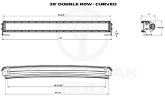 30 Inch Curved Green LED Hog Hunting LED Light Bar - Combo Optics - Black Oak LED Pro Series 3.0