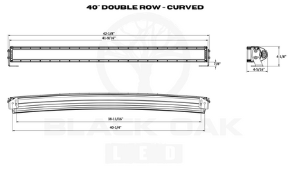 40 Inch Curved Double Row: Black Oak LED Pro Series 3.0 Dual Row LED Light Bar - Combo, Spot, or Flood Optics (240w/400w)