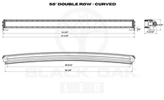 50 Inch Curved Red LED Predator Hunting LED Light Bar - Combo Optics - Black Oak LED Pro Series 3.0