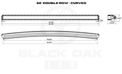 60 Inch Marine Curved: Black Oak LED Pro Series 3.0 Double Row LED Light Bar - Combo, Flood, or Spot Optics (360w/600w)