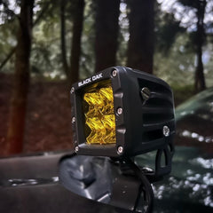 New - 2 Inch Yellow Lens Flood or Spot Pod: Black Oak LED Pro Series 3.0: 40W CREE XM-L2