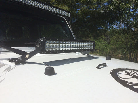 97-06) Jeep TJ Wrangler - 50'' Double Row Straight Light Bar Kit - Black  Oak LED