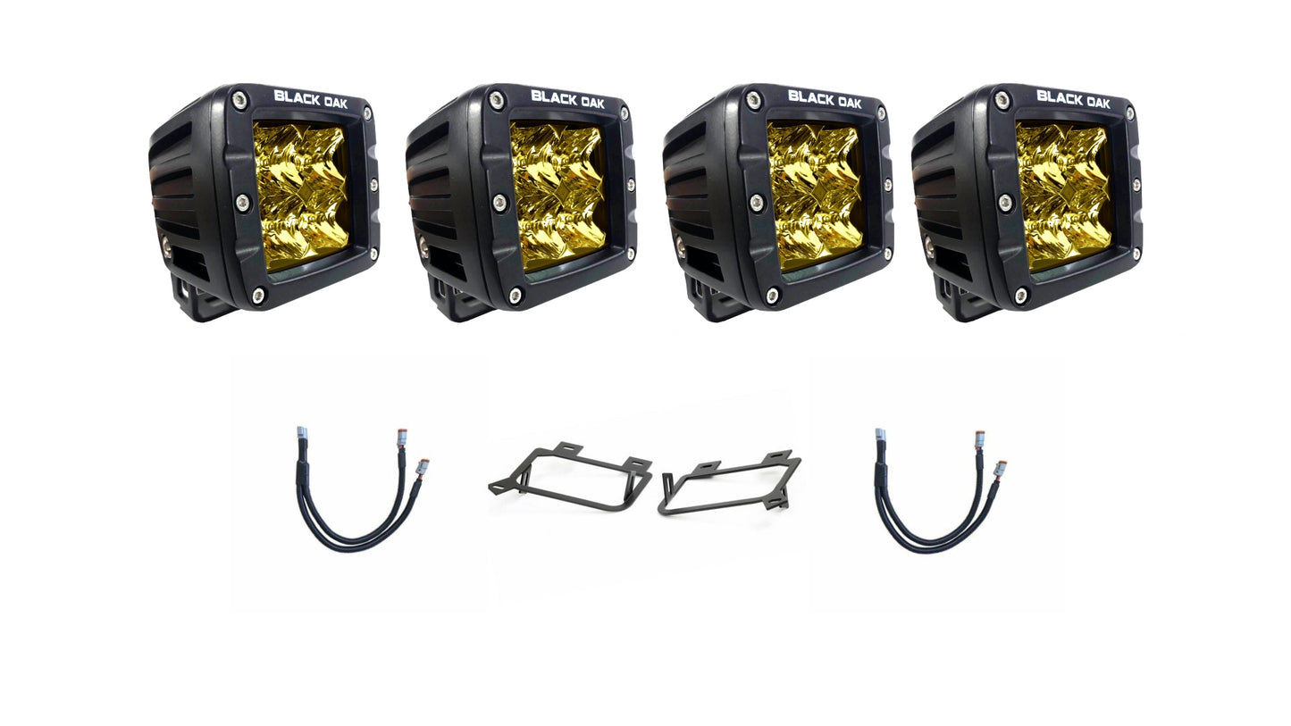 (11-14) Chevy Silverado 2500/3500 - Yellow Lens Fog Light Pod Kit