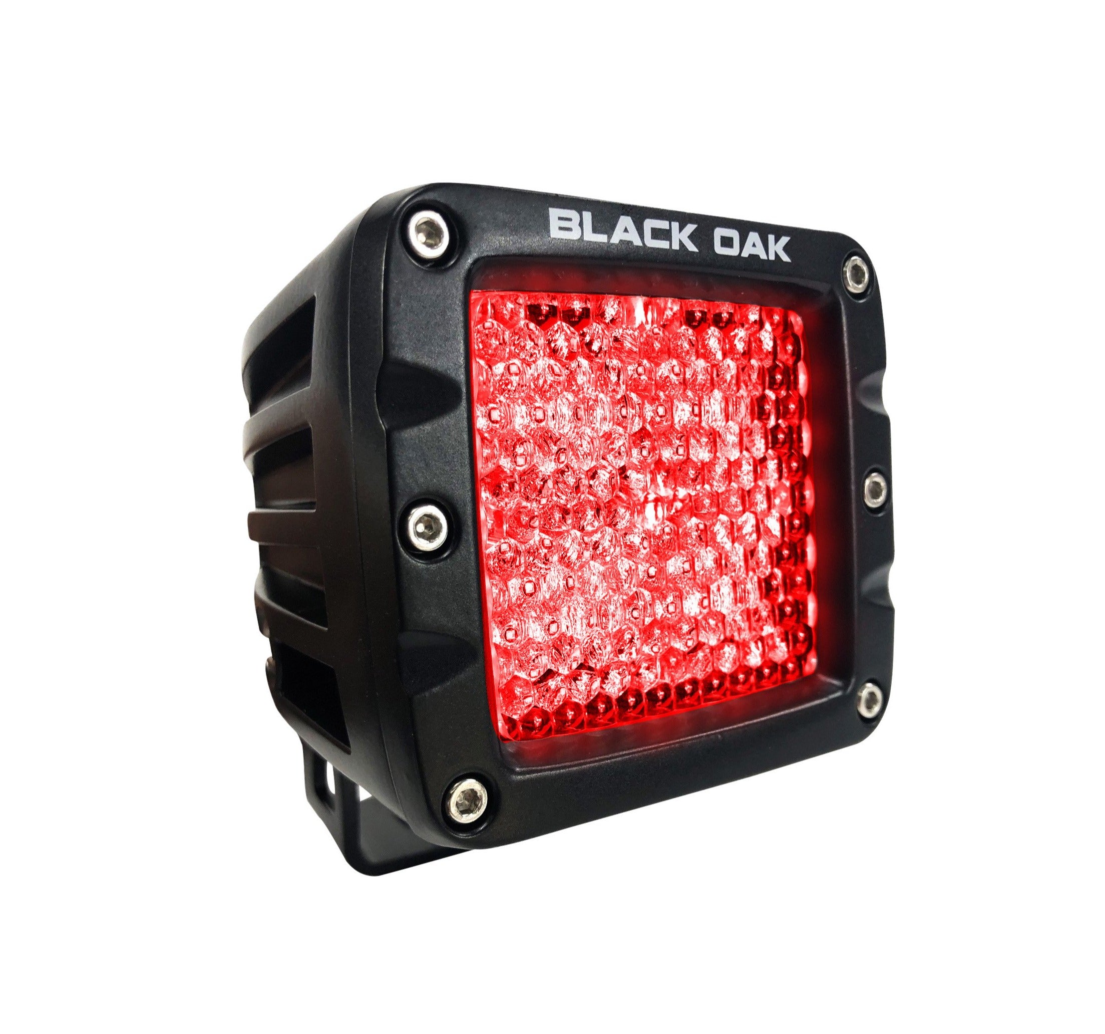 New - 2 Inch Red LED Diffused Predator Hunting Pod Light - Black