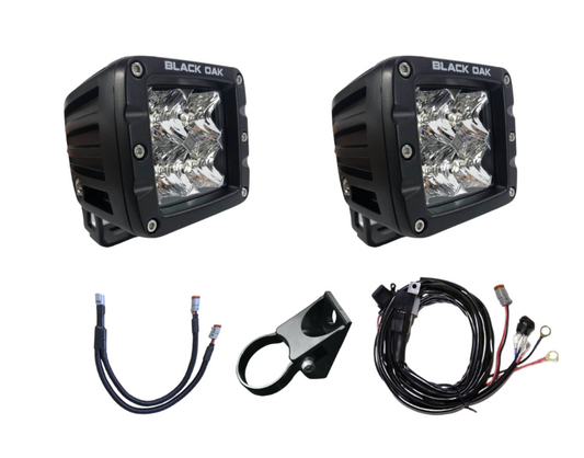 UTV Roll Cage Pod Lighting Kit - Black Oak LED Pro Series 3.0 (Spot) - Fits 1.75" Tube