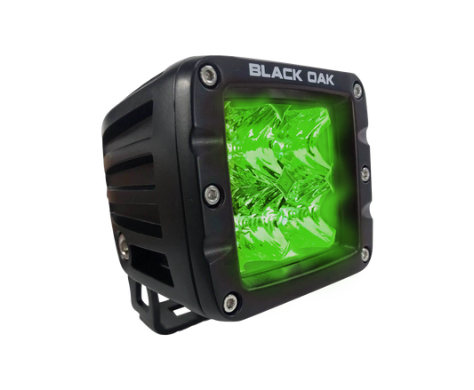 2 Inch Green LED Hog Hunting Pod Light (Flood Optics) - Black Oak LED Pro Series 3.0